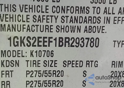 2011 GMC Yukon Denali from USA, damaged, VIN 1GKS2EEF1BR293780